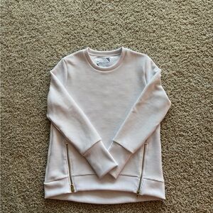 Addison Bay White Sweatshirt with Gold Zippers